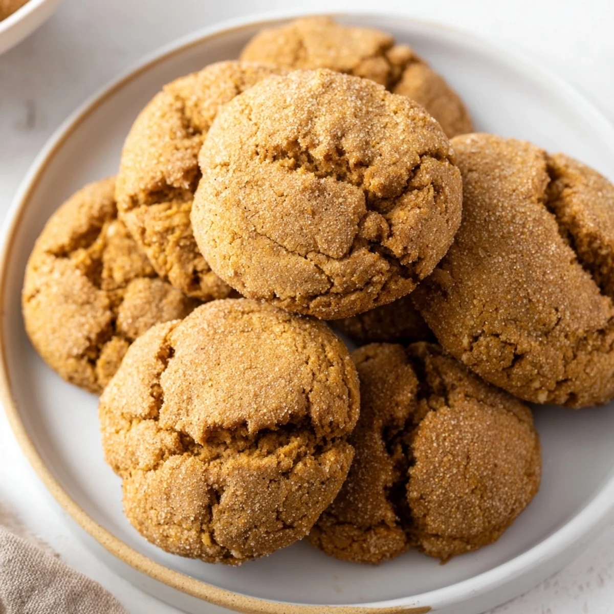 Warm, chewy Soft and Chewy Pumpkin Spice Cookies, golden brown with optional white chocolate chips, tempting!