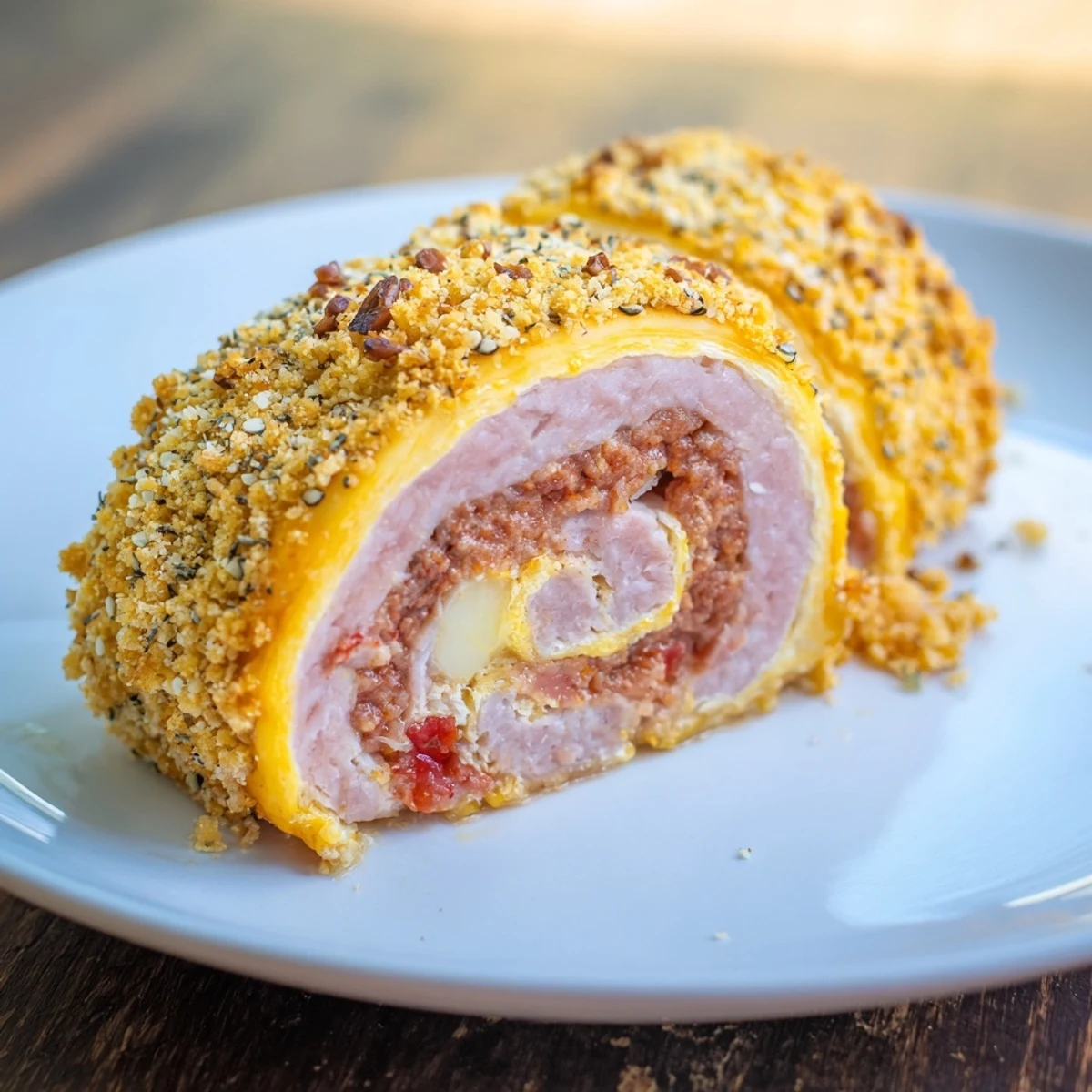 Close-up of freshly baked homemade savory sausage rolls, perfectly crisp and ready to eat.