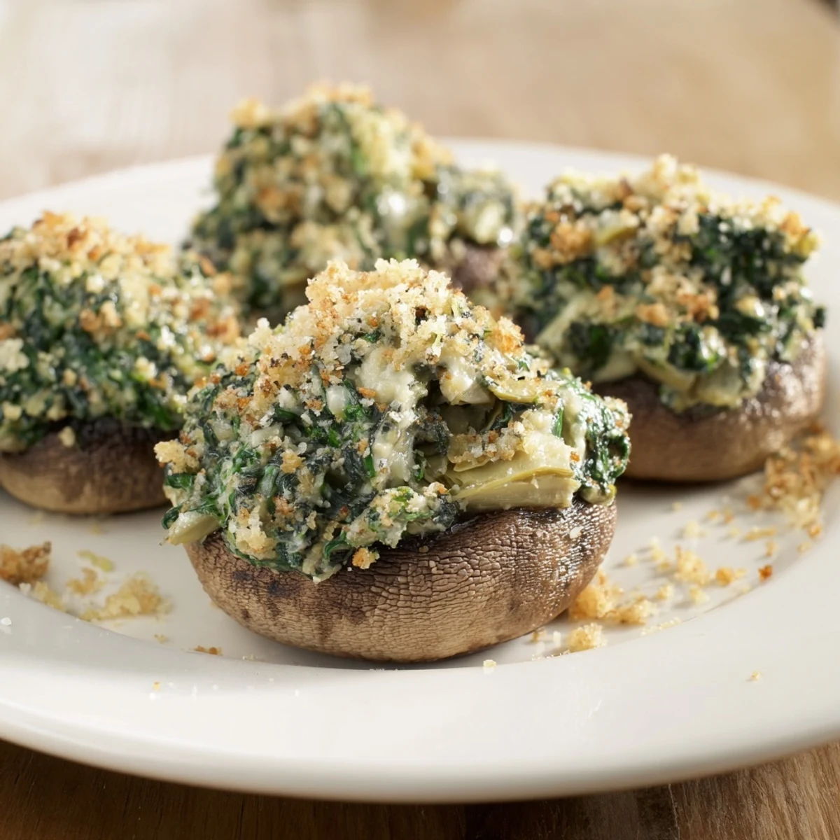 Creamy Spinach Artichoke Mushrooms