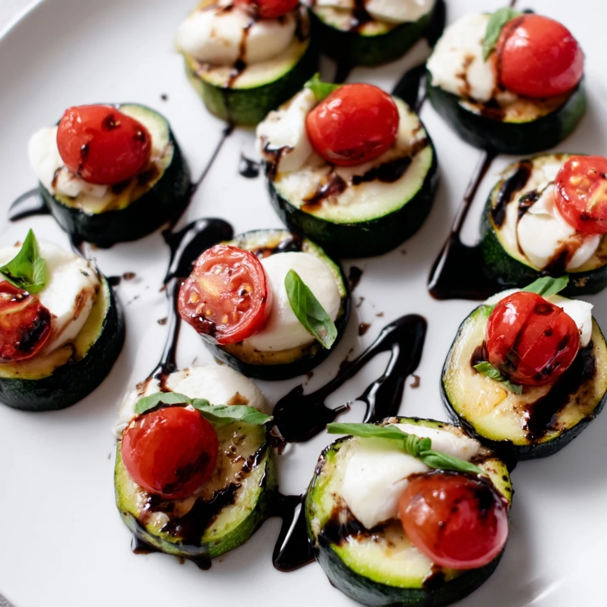 These tempting Zucchini Caprese Bites offer a burst of Italian flavors on a plate, ready to taste.