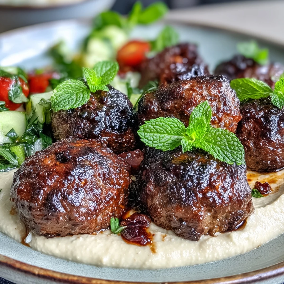Venison Meatballs with Spiced Salad