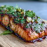 Cedar Plank Garlic Dill Salmon