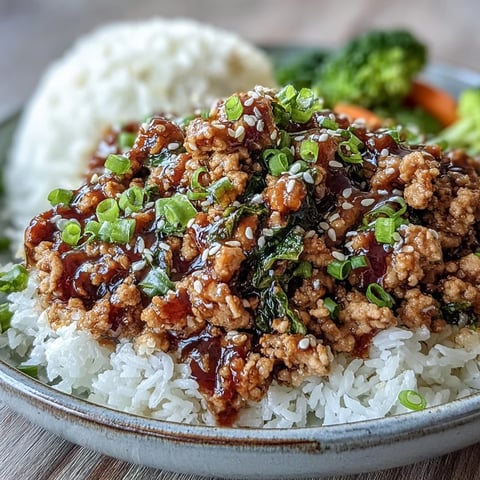 Forkful of Korean-Style Ground Turkey, simmered in a glossy, spicy-sweet sauce and topped with toasted sesame seeds.