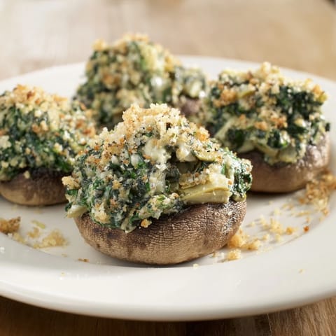 Creamy Spinach Artichoke Mushrooms