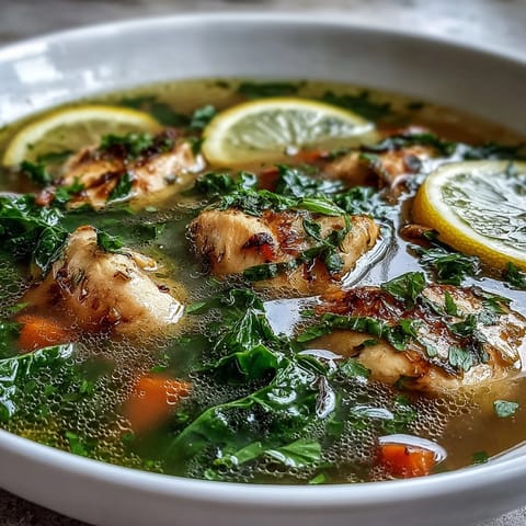 High Protein Lemon Turmeric Chicken Soup