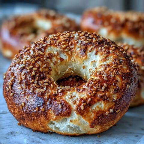 Freshly baked Greek Yogurt Bagels with a chewy interior, paired with a steaming mug of coffee on a bright kitchen counter.