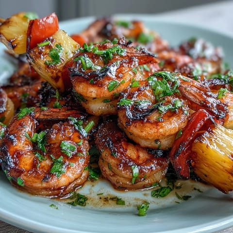 Grilled Shrimp Pineapple Skewers