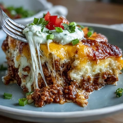Keto taco casserole with cheesy topping and cauliflower rice, a low-carb comfort dish packed with seasoned beef and melted cheese.