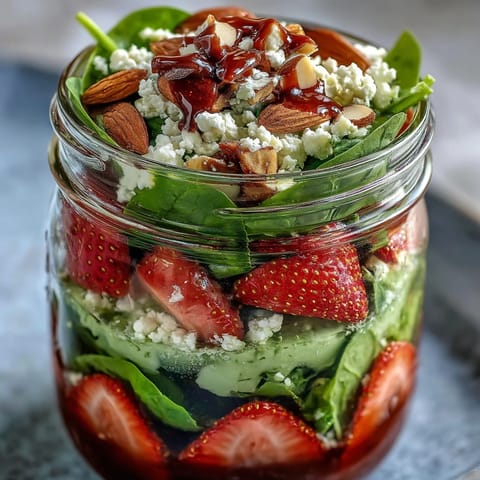 Strawberry Spinach Mason Jar Salad