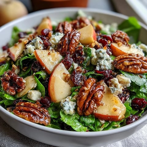 Crunchy celery apple salad with walnuts and feta, showcasing crisp apples, toasted nuts, and creamy cheese on a bed of fresh greens.
