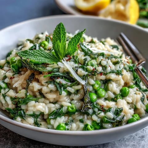 Spring Dinner Pea Mint Risotto
