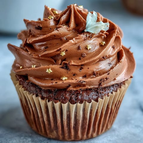 Taurus birthday cupcakes with terracotta buttercream, beautifully swirled and topped with edible gold stars for a luxurious touch.