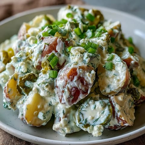 Creamy Juneteenth Soul Food Potato Salad bursting with pickles and mustard, a perfect side.