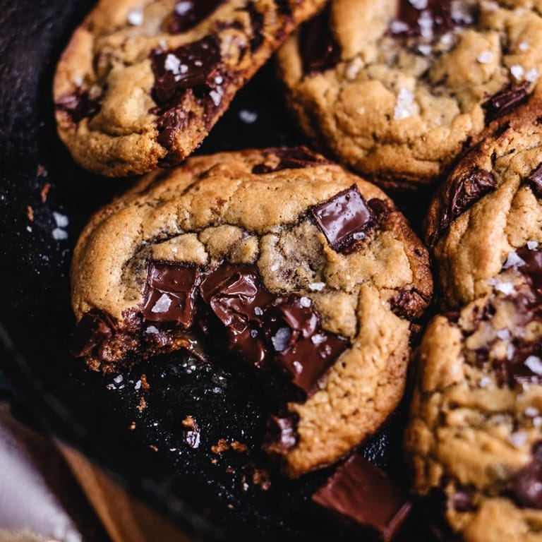 A warm, shareable Warm Chocolate Chunk Skillet Cookie, baked fresh in a cast iron skillet for dessert.