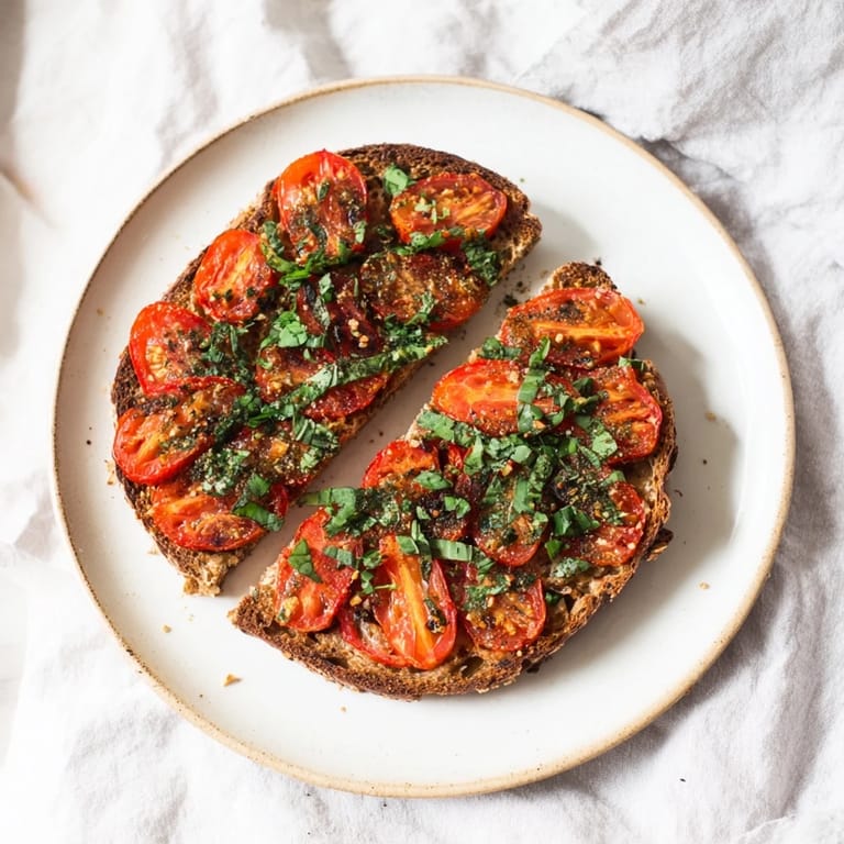 Golden, crispy simple homemade tomato and basil flatbread, ready to be sliced and enjoyed warm tonight.