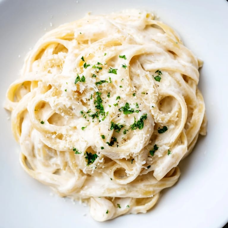 This easy Pasta Alfredo Cottage Hack features luscious sauce and perfectly cooked fettuccine, ready to enjoy.