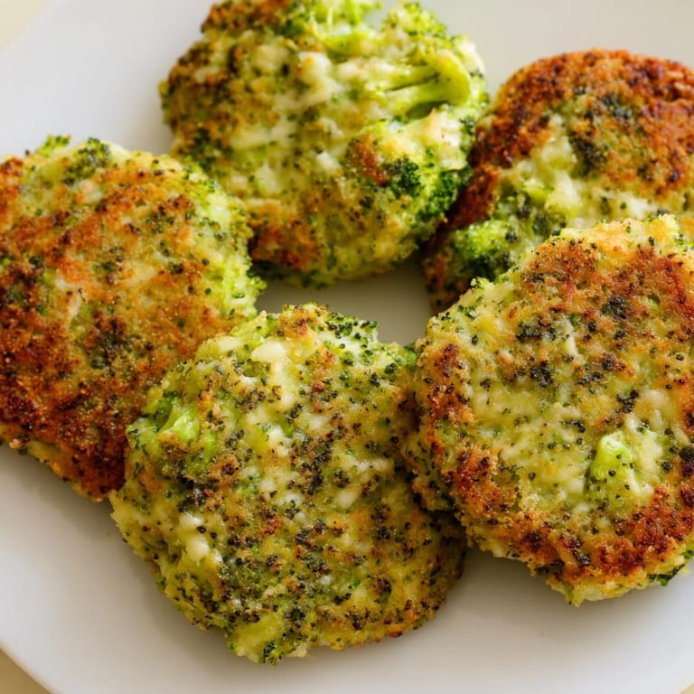 A close-up of delicious Cheesy Broccoli Patties, showcasing the melted cheese and crunchy exterior, perfect for a snack.