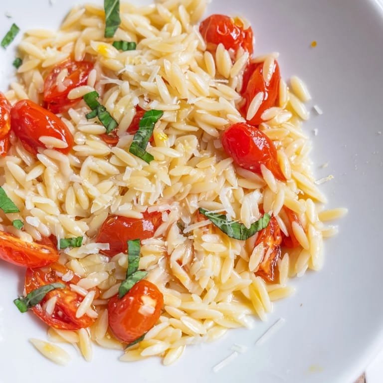 Mediterranean Orzo Tomato Parmesan features tender orzo, juicy tomatoes, and grated cheese, perfect dinner.