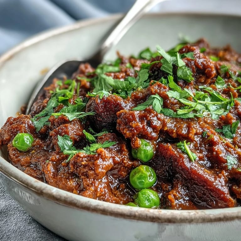 A rustic bowl of Venison Keema Curry highlights tender ground meat and aromatic spices.