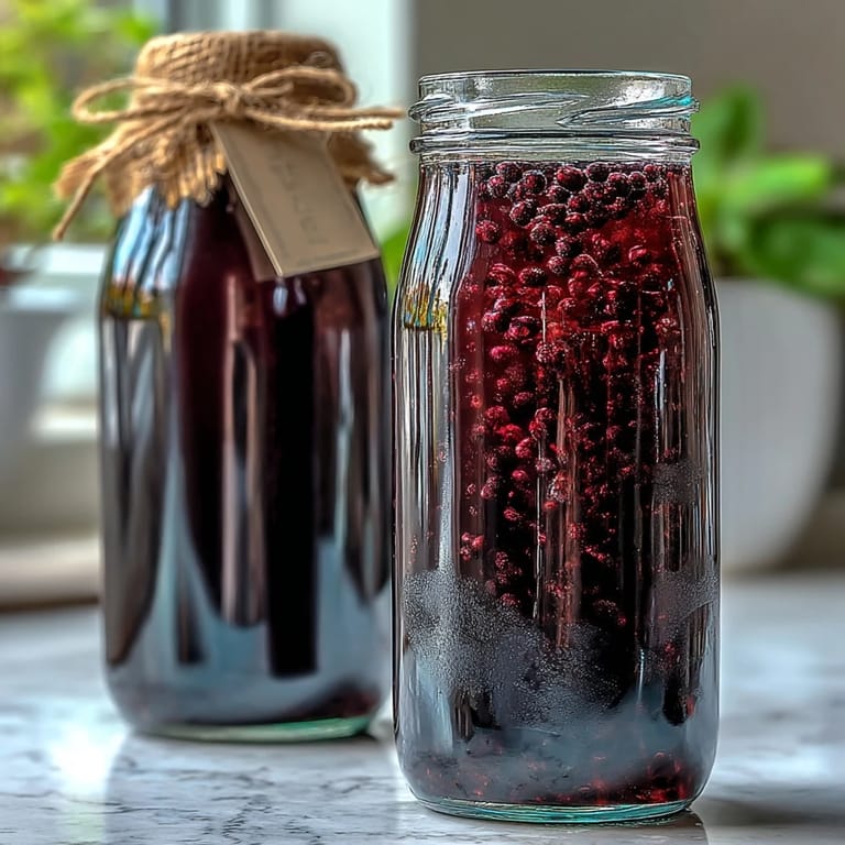 Chilled Blackcurrant Vodka Liqueur poured into a cocktail glass, garnished with a twist of lemon zest.