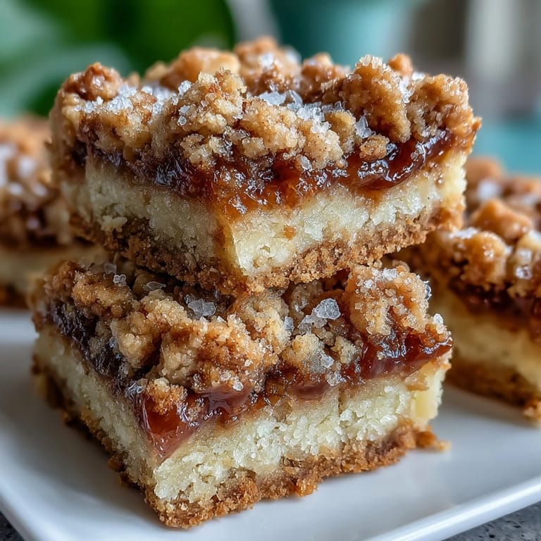 Freshly cut Guava Jam Bars reveal a vibrant pink tropical filling and a golden crust.