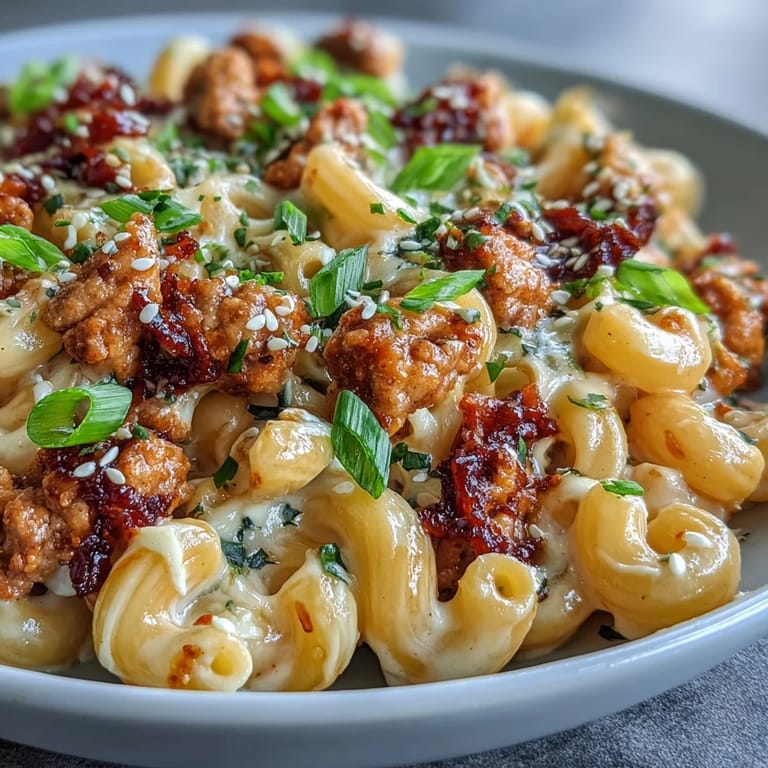 Enjoy this comforting Korean-Style Turkey Mac & Cheese with a side salad for a balanced family dinner.