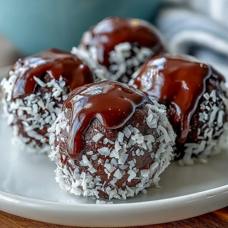 Silky vegan truffles made with ripe avocado and dipped in crunchy coconut for a naturally sweet treat.
