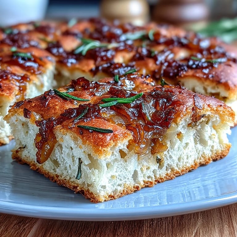 Golden, airy sourdough onion focaccia with rosemary and a crisp, golden crust—perfect for sharing.  