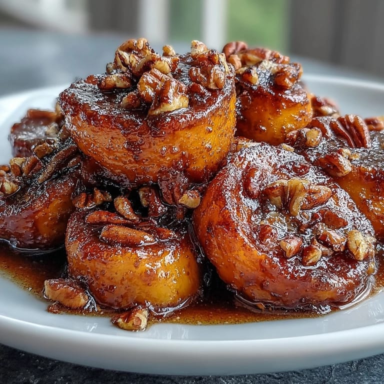 Sweet and spiced candied yams with brown sugar glaze, oven-roasted until soft and deeply flavorful.