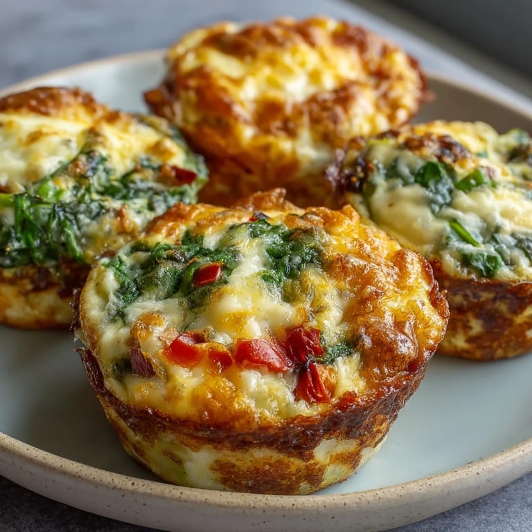 Protein-rich egg muffins featuring smoky ham, vibrant bell peppers, and gooey cheese, baked to perfection for a satisfying start.