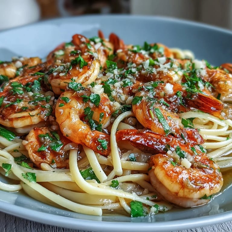 Light and zesty shrimp pasta tossed with lemon, garlic, and parsley in a white wine sauce for a fresh spring meal.