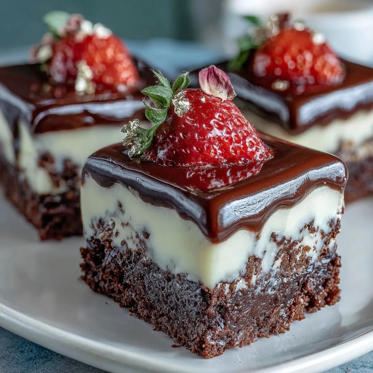 Luxurious no-bake dessert featuring marbled chocolate layers, juicy strawberries, and crunchy pistachios for a viral Dubai-inspired treat.