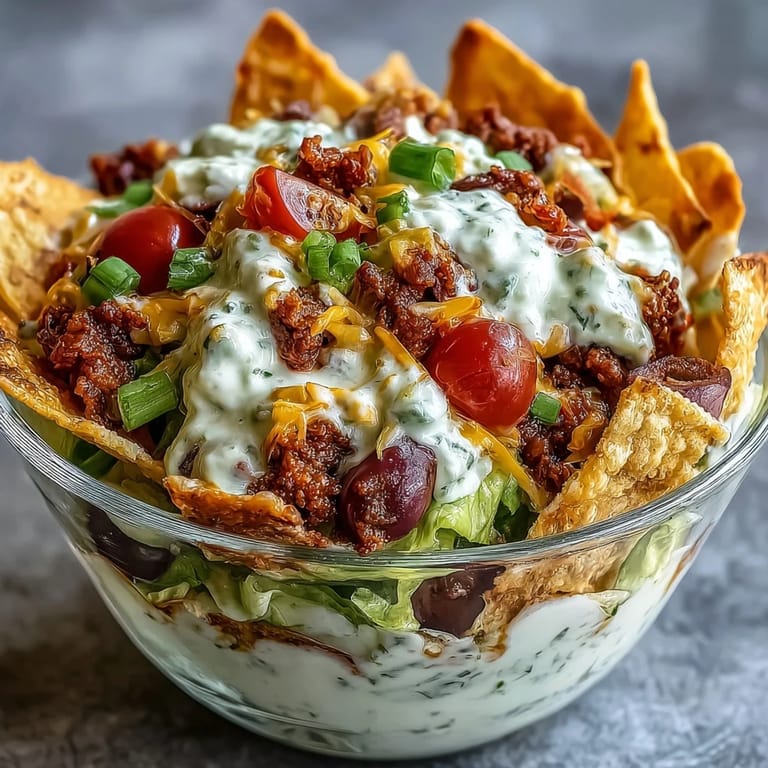 Festive taco dip cups in clear cups, showcasing layers of sour cream, cheddar, and fresh toppings, served with tortilla chips.  