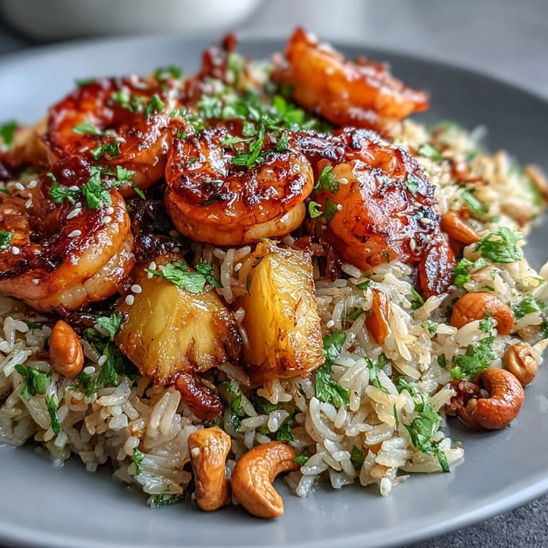 Tender shrimp and juicy pineapple fusion in this dazzling Pineapple Fried Rice bowl.