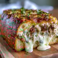 Spicy tuna melt with Calabrian chili on toasted sourdough, oozing melted cheese and vibrant chili oil drizzle.  