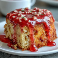 Vibrant Blood Orange Polenta Cake with a glossy pink citrus glaze.